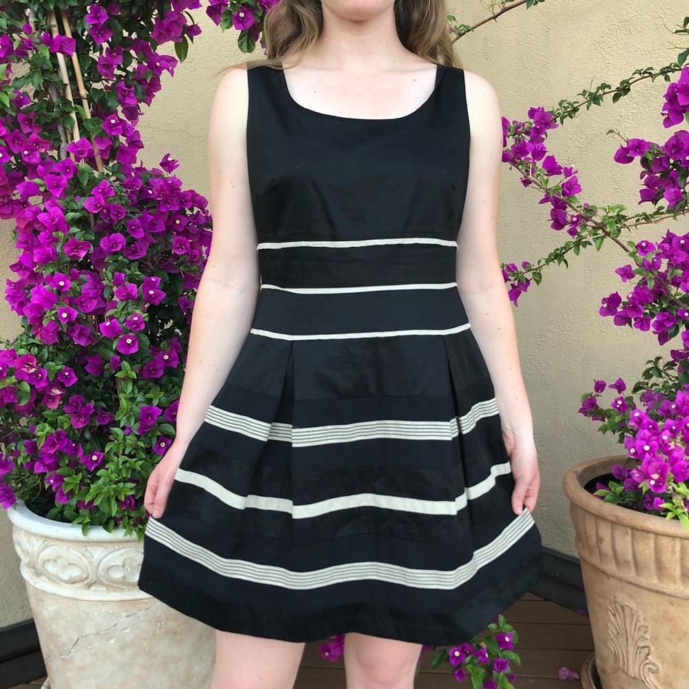 Anne Taylor black and beige dress